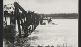 Most przez rzekę Bug pod Wyszkowem na km. 76 (od strony Wyszkowa). 27 marca 1946 r.